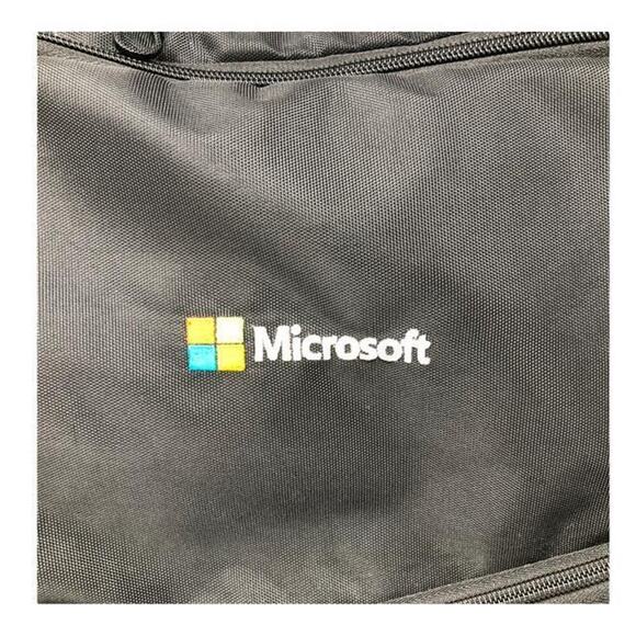 Microsoft Logo Embroidered Work Laptop Travel Commute Bag Tote Organizational L - Picture 2 of 12
